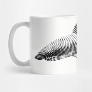 Minimalist black and white shark print Mug